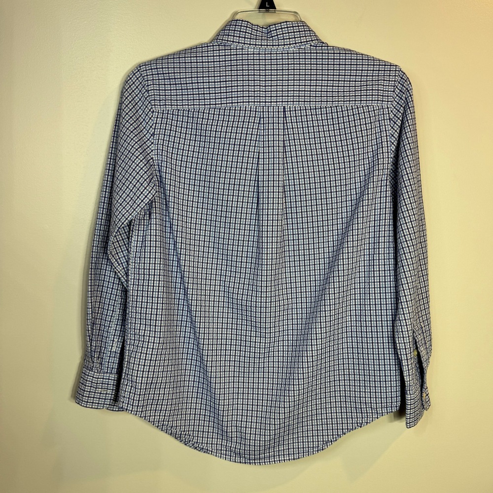 Ralph Lauren Button Down‎ Shirt Long Sleeve Kids Medium Polo Blue Gingham Preppy - Picture 3 of 7